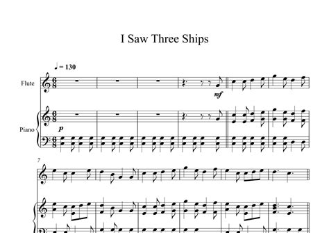 I Saw Three Ships Flute Piano Arr Digital Book Music Sheet Music Traditional Flute