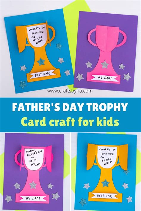 Fathers Day Trophy Craft With Printable Template Crafts By Ria