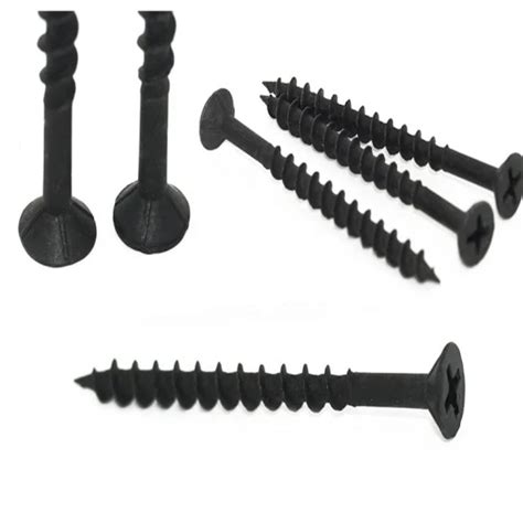 Black Phosphated Drywall Screw Flat Bulge Head For Metal And Gypsum