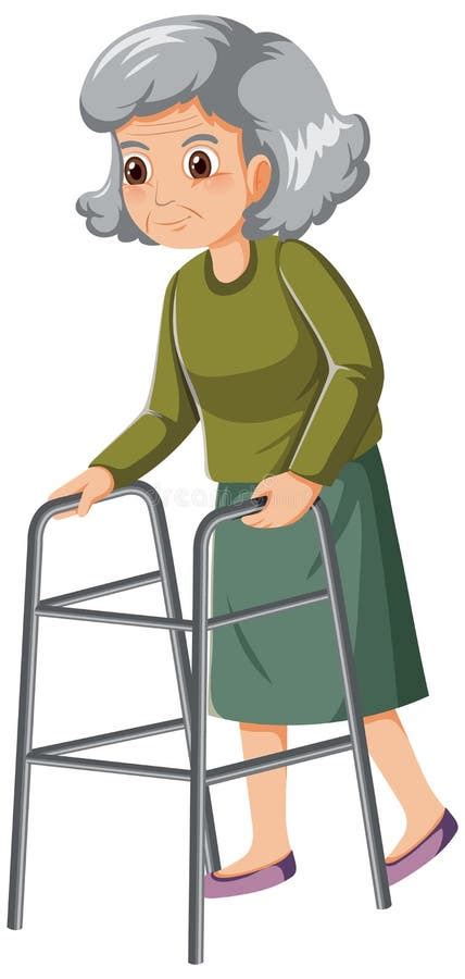 Old Lady Walker Clip Art Stock Illustrations – 14 Old Lady Walker Clip ...