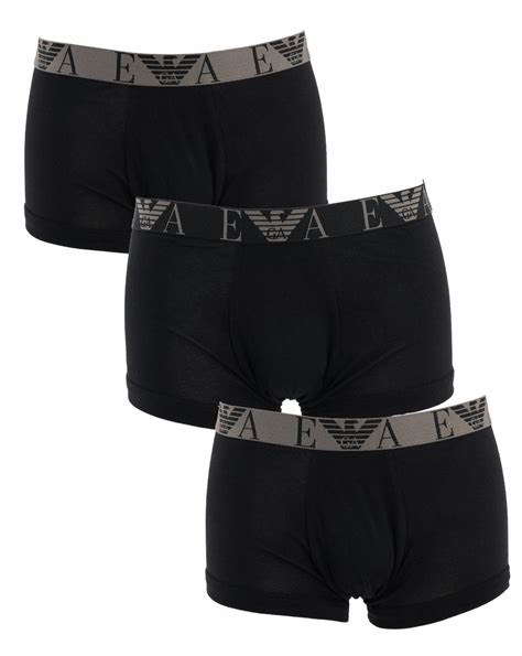 Emporio Armani 3 Pack Boxer Shorts Black Gold 80s Casual Classics