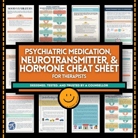 Psychiatric Medication Neurotransmitter Hormones Cheat Sheet Mental