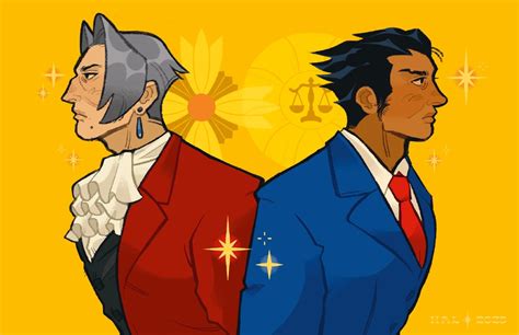Ace Attorney 11x17 Print Phoenix Wright Miles Edgeworth Narumitsu