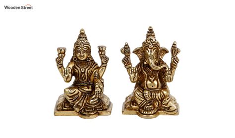 Buy Bronze Toned Laxmi Ganesha Idol Murti At Off Online Wooden Street