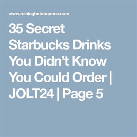 35 Secret Starbucks Drinks You Didnt Know You Could Order Secret Starbucks Drinks Starbucks