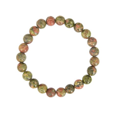 Bracelet Unakite Pierres Boules Mm France Min Raux