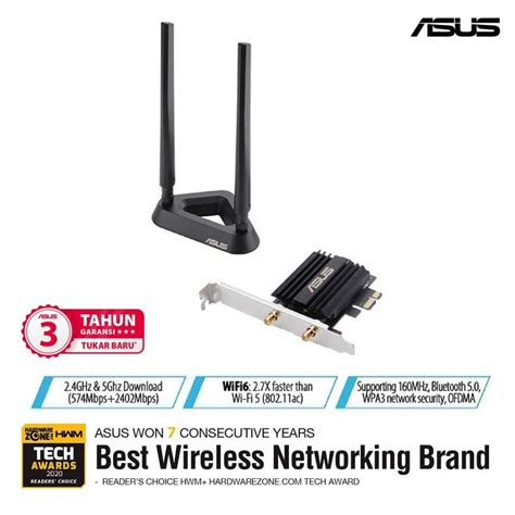 Asus Pce Ax Bt Dual Band Ax Pci E Wifi Adapter With Antenna N