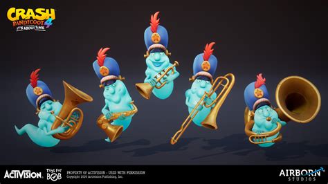 Artstation Crash Bandicoot 4 Ghost Musicians Airborn Studios 3d