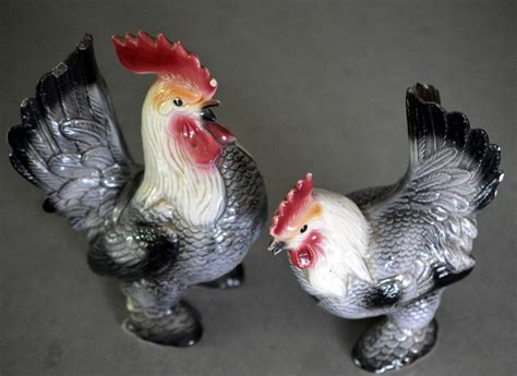Vintage Rooster And Hen Figurines By Songsparrowtreasures On Etsy