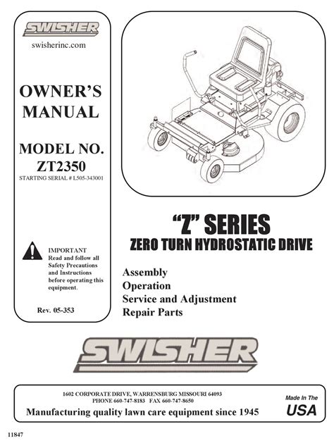 Swisher Z Series Owner S Manual Pdf Download Manualslib