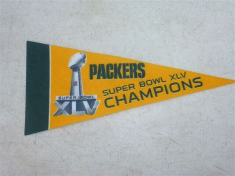 Green Bay Packers Super Bowl Xlv Champions Mini Pennant Lot Of 6