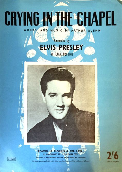 Crying In The Chapel by Elvis Presley Original Sheet Music | Vintage ...