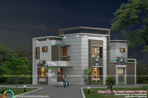 1934 Sq Ft Contemporary Flat Roof Home Kerala Home Design And Floor