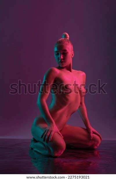 Naked Woman Color Light On Mirror Stock Photo 2275193021 Shutterstock