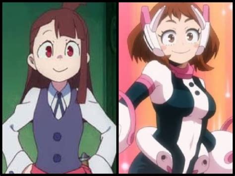 Little Witch Academia Akko Atsuko Kagari My Hero Academia Ochaco Uraraka Anime Girl Character