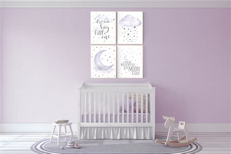 Baby room decor girl purple, nursery wall art, nursery decor lavender ...