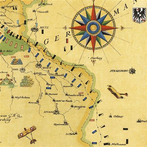 World War 1 Map Poster: France & Belgium Battle Lines, 1918 - Etsy