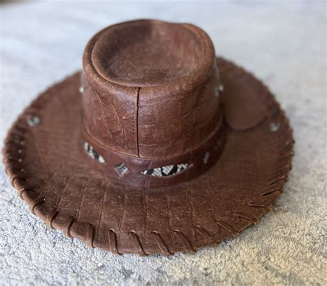 Leather Cowboy Hat Henschel Brown Medium Western Made Gem