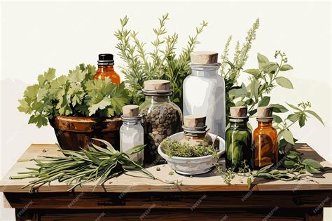 Premium Vector Medicinal Plants For Herbal Homemade Organic Tincture