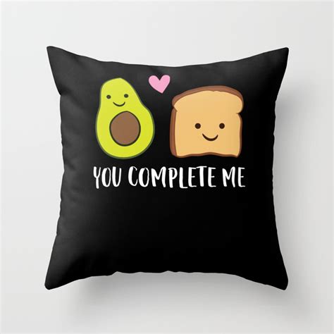 Avocado Toast You Complete Me Matching Avocado Toast Throw Pillow