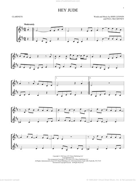 Clarinet Sheet Music For Beginners Beatles