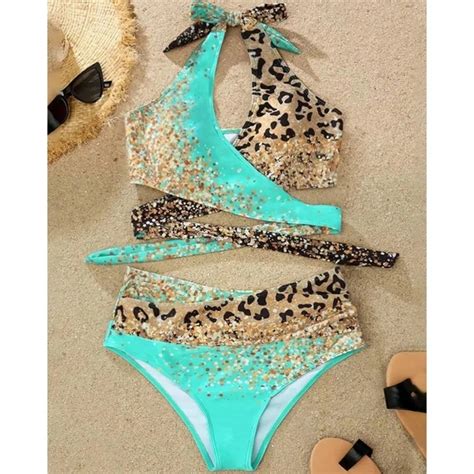 Swim Leopard Print Turquoise Bikini Set Poshmark