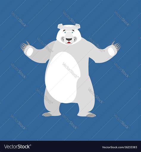 Polar bear happy emoji wild animal arctic and Vector Image