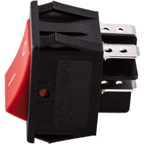 BeMatik Interruttore A Bilanciere DPST Rosso A 4 Pin