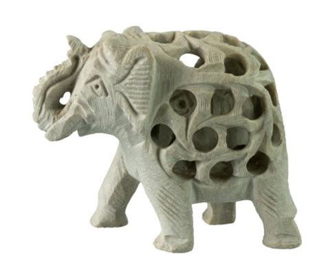 Statue Elephant Inde Cm Trompe En L Air Fait Main Pierre