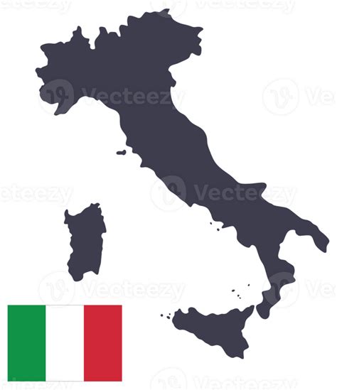 Italy map with Italy flag. 25863316 PNG