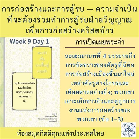 พระคำการบำรุงเลี้ยง Podcasts W9day1 นะเฮมยา บทที่ 4 ข้อ 14 แล้ว