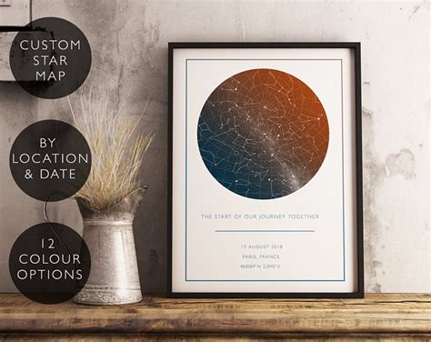 Custom Star Maps Personalized Gifts And Wall By ThirdStoreyDesigns