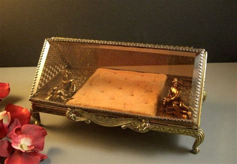 Elegant Large Beveled Glass Ormolu Jewelry Casket Cherubs Etsy Jewelry Casket Casket