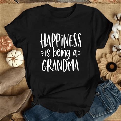 Happiness Is Being A Grandma Shirt Shirt Cute Tees Womens Fashion