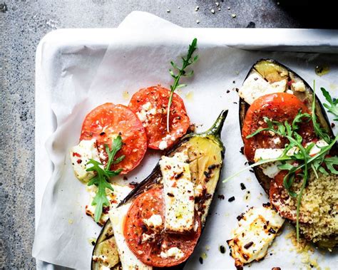 Aubergines rôties à la feta et tomates au four Recette Cuisine