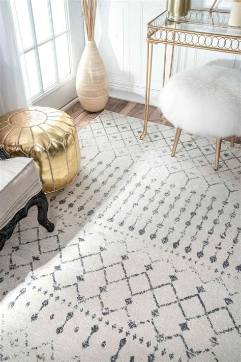 Nuloom Modern Trellis Moroccan Blythe Area Rug Grey Cream Ebay