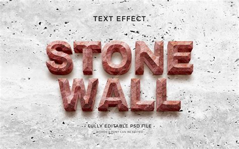 Premium PSD | Wall text effect