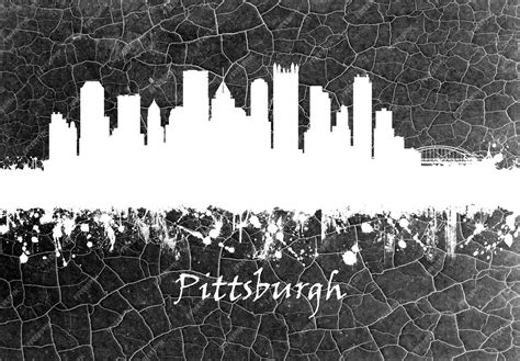 Premium Photo Pittsburgh Skyline Black And White