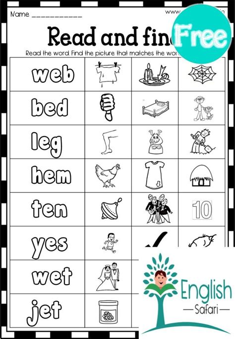 Easy Three Letter Words For Kindergarten