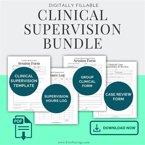 Clinical Supervision Template Bundle Session Form And Hours Log