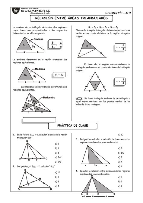 GUIA Nº 4 8 GEO 5º BIM III PRÁCTICA DE CLASE GEOMETRÍA 4TO La