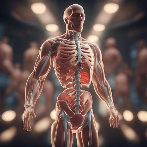 Premium Photo Human Anatomy Male Muscles With Skeleton 3D Rendering