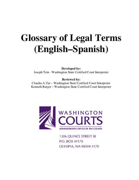 Pdf Glossary Of Legal Terms English Spanish