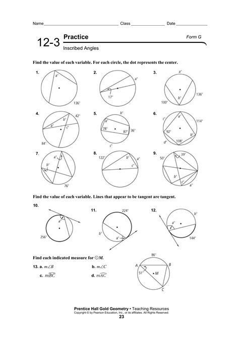 Inscribed Angles Worksheet 12 3 Worksheetpedia - Angleworksheets.com