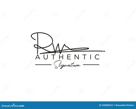 Letter Rw Signature Logo Template Vector Stock Vector Illustration Of