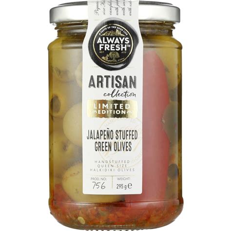 Always Fresh Artisan Collection Green Olives Stuffed With Jalapeno 295g