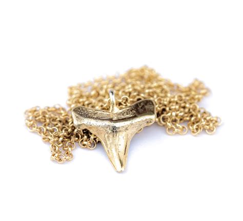 Shark Tooth Necklace: 10k Gold