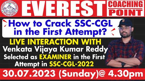 How To Crack Ssc Cgl In First Attempt Live Interaction With Venkata