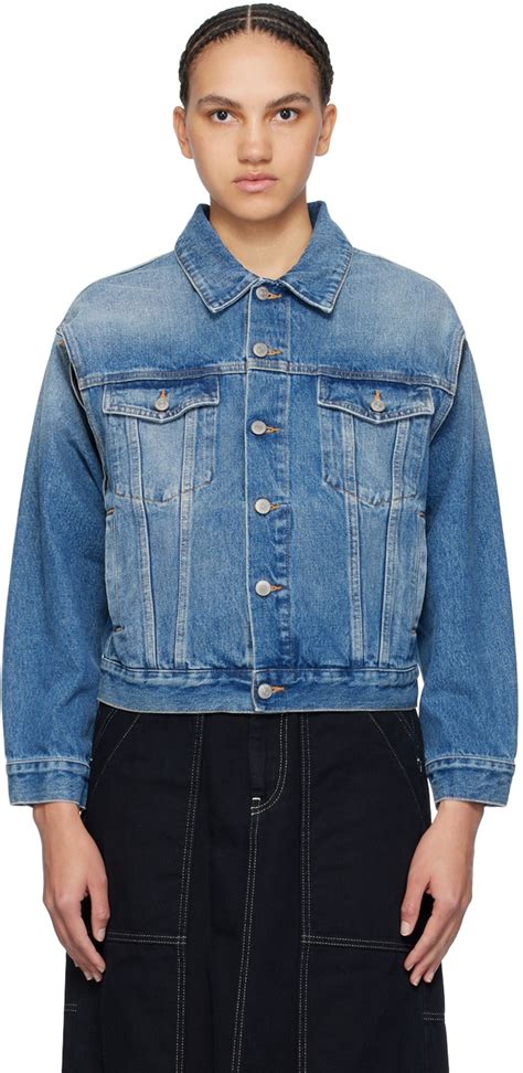 Mm Maison Margiela Blue Cutout Denim Jacket Mm Maison Margiela