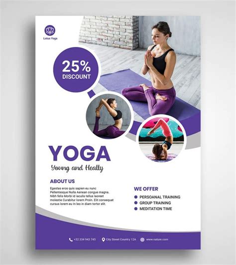 Yoga Instructor Pamphlet Template Illustrator Indesign Psd Artofit